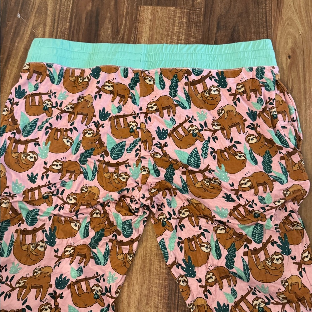 Little Sleepies Sleepy Sloth Print Pajama Pants size L - Picture 2 of 5